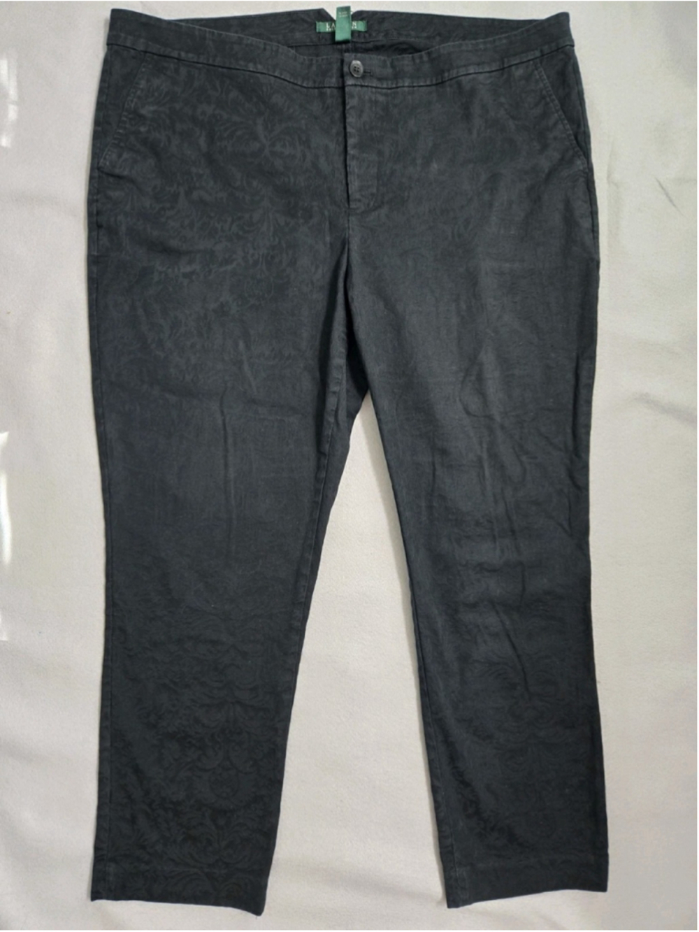 Lauren Ralph Lauren 18W Black Jacquard Pants READ